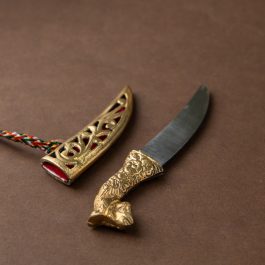 Antique-Style Groom Katar | Handcrafted Decorative Knife in Steel & Brass